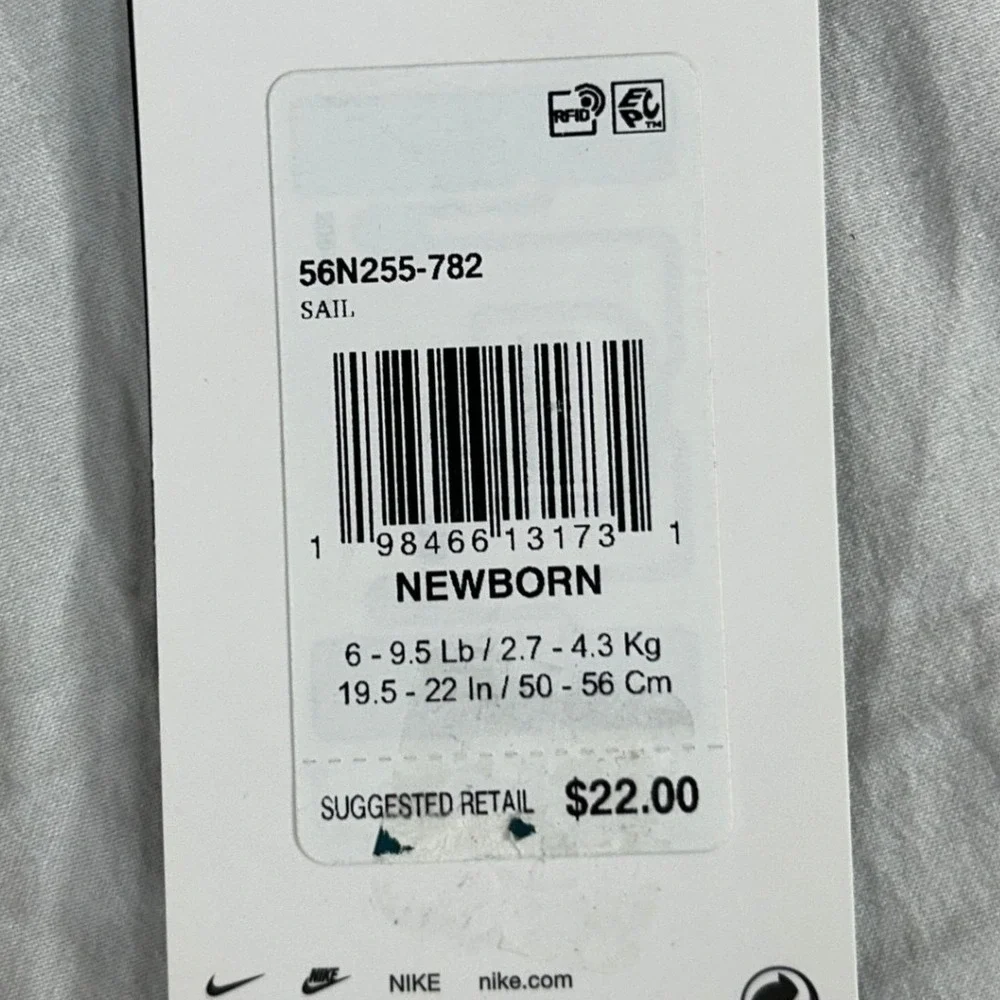 Nike Newborn Baby Fleece Footed Romper Sleeper Sail Navy Red 56N255-782 NB NWT
